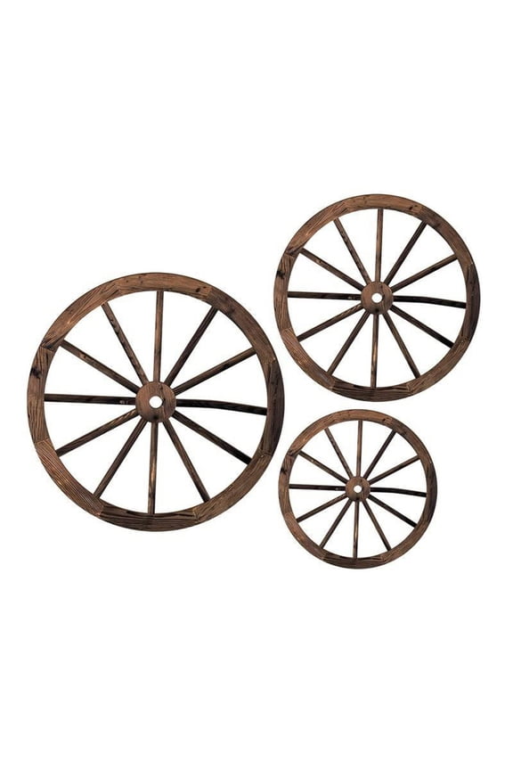 Wooden Wagon Wheel Decor,Old Western Western Wall Decor Farmhouse Wagon Wheels Rustic Yard Wall Art Decor Hanging Decorative Wheels for Garden Home Bar Garage