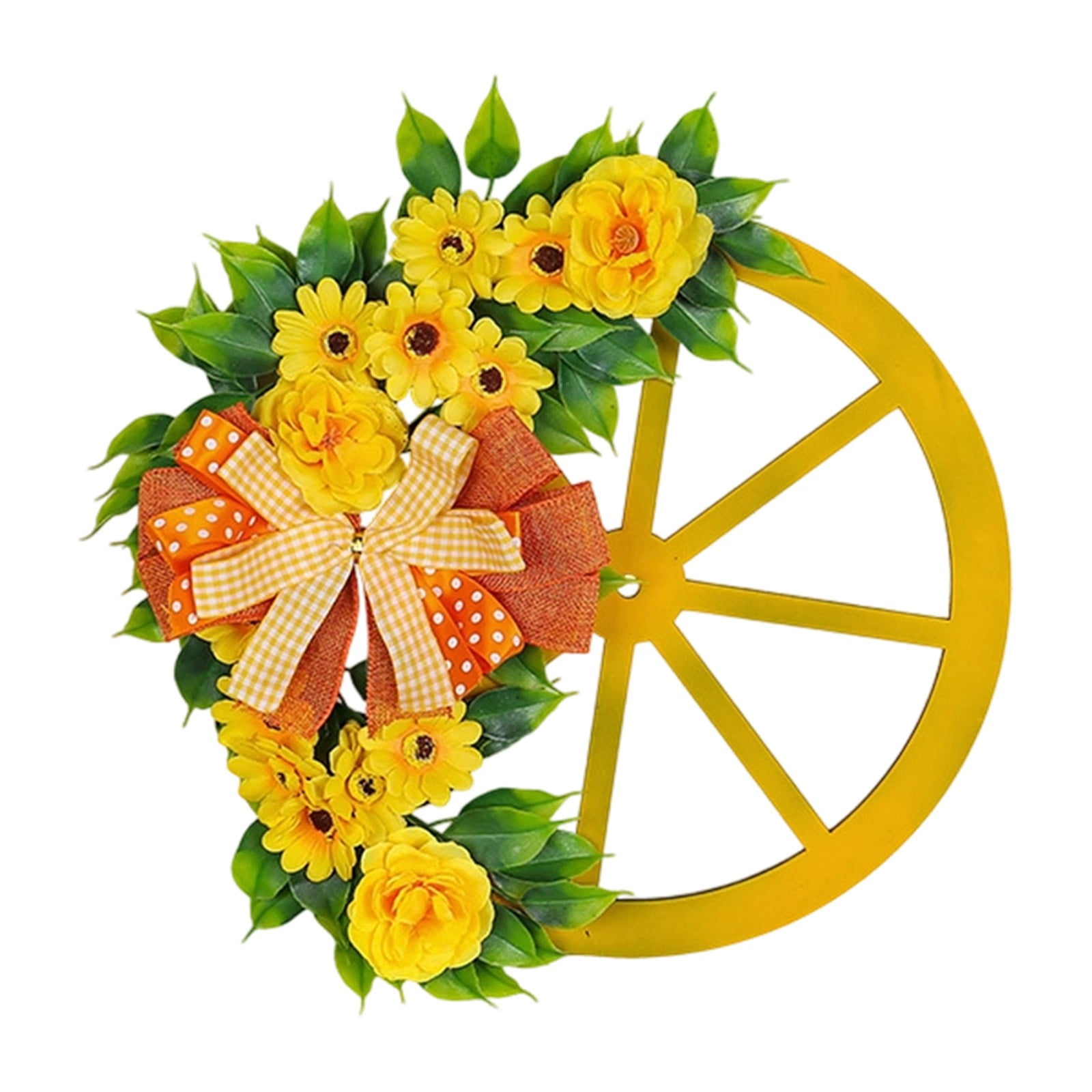 Wooden Wagon Wheel Wreath For Front Door With Pinecones Berries And ...