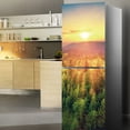 thumbnail image 1 of Wooden Walkway 3D Wallpaper For Fridge Adhesive Waterproof Bamboo Cherry Lavender Kitchen Refrigerator Door Decal Poster Custom, 1 of 5