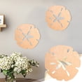 thumbnail image 1 of Wooden Wall Art under $5! Yannianjz Wooden Sand Dollar Wall Art, Coastal Beach Themed Round Decoration for Living Room Bathroom, Natural Wood Cutout 20cm, 1 of 8