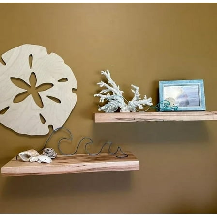 Wooden Wall Art under $5! Yannianjz Wooden Sand Dollar Wall Art, Coastal Beach Themed Round Decoration for Living Room Bathroom, Natural Wood Cutout 20cm