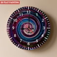 thumbnail image 1 of Wooden Wall Clock with Colorful Spiral Arabic Numerals Design Artistic Home Decor, Battery Operated(AA Batteries Not Inclued), Silent Movement, Accurate Time, Size 9. 8in/25cm, 1 of 8