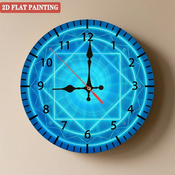 Wooden Wall Clock with Geometric Mandala Pattern Design for Artistic Home Decor, Battery Operated(AA Batteries Not Inclued), Silent Movement, Accurate Time, Size 9. 8in/25cm