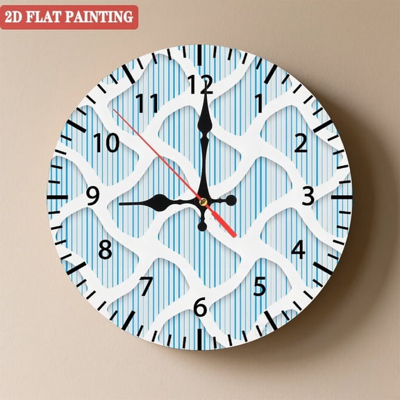 Wooden Wall Clock with Hollow - out Line Pattern Arabic Numeral for Artistic Home Decor, Battery Operated(AA Batteries Not Inclued), Silent Movement, Accurate Time, Size 9. 8in/25cm