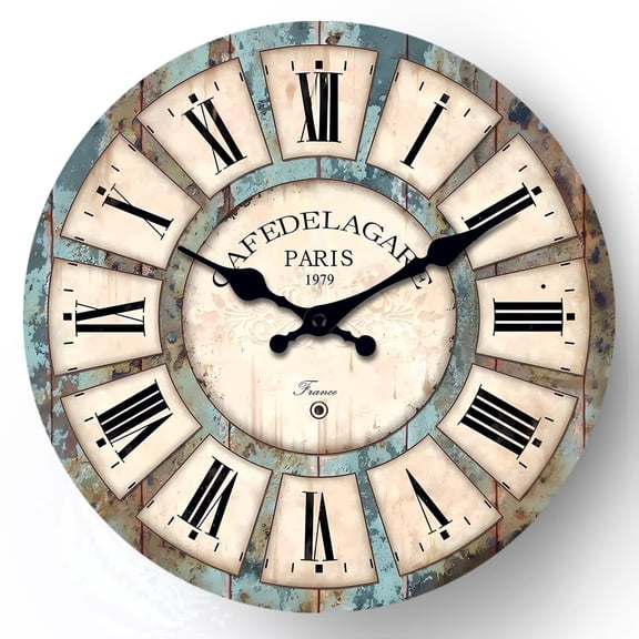 Wooden Wall Clock for Living Room Decor 20 Inch Decorative Clocks for Walls Round Battery Operated Wall Clock Non Ticking(No Solid Wood, It is with MDF Material)Wooden Wall Clock for Living Room Deco