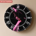 thumbnail image 1 of Wooden Wall Clock with Pink Silhouette Design Roman Numerals for Artistic Home Decor, Battery Operated(AA Batteries Not Inclued), Silent Movement, Accurate Time, Size 9. 8in/25cm, 1 of 8