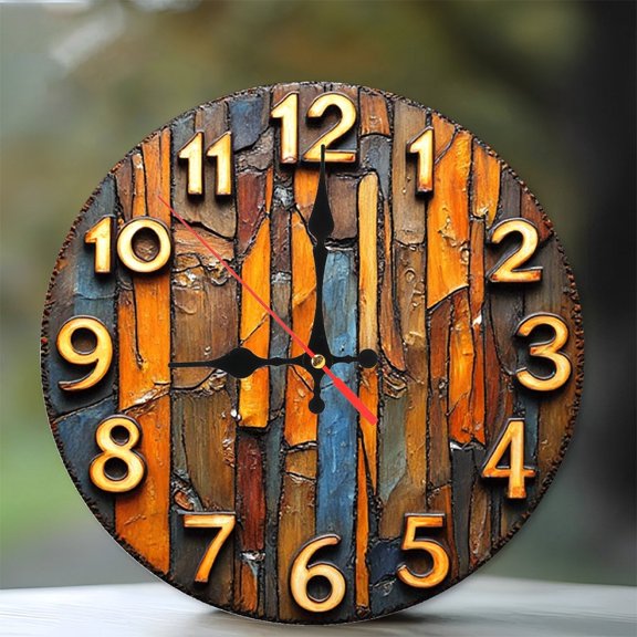Wooden Wall Clock Rustic Style Home Decor 10-Inch Silent Wooden Wall Clock, Battery Operated (AA Batteries Not Included), Artistic Home Decor