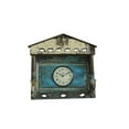 thumbnail image 1 of Wooden Wall Clock made from Old Wooden Window with Brass Hook, Ivory White, 1 of 4