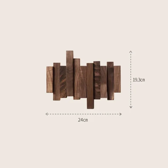 Wooden Wall Coat Rack Holder with Hooks Foldable Clothing Hangers Clothes Coat Hat Shelves Living Room Space Saving Furniture