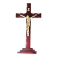 thumbnail image 1 of Wooden Wall Crucifix Cross Jesus Sculpture Pendant Religious Pine Material for Living Room Office Holiday, 1 of 9