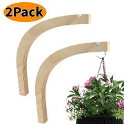 Wooden Wall Hooks for Planters Wall Mounted Hanging Plant Hooks for Lanterns, Wind Chimes, Flower Bracket, Decoration (2-Pack,8-Inch)