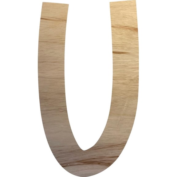 Wooden Wall Letter 12'' Tall, Unfinished Alphabet Letter U, Pumpkin Pie Font