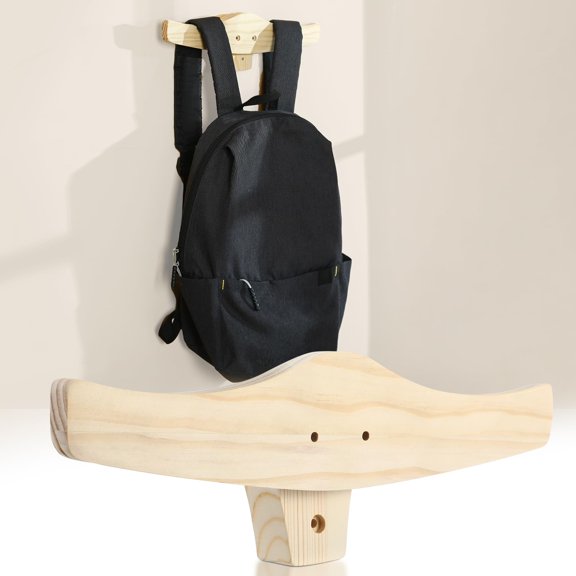 Wooden Wall Mounted Backpack Hook Organizer Heavy Duty 11.02 x 3.94 Inches 1 Pack