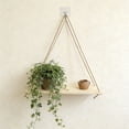 thumbnail image 1 of Wooden Wall Mounted Display Shelf, No Drill Floating Rack for Books, Spices, Decor - Small Space Organizer for Living Room, Kitchen, Bedroom (13.77x5.51 in) White, 1 of 6