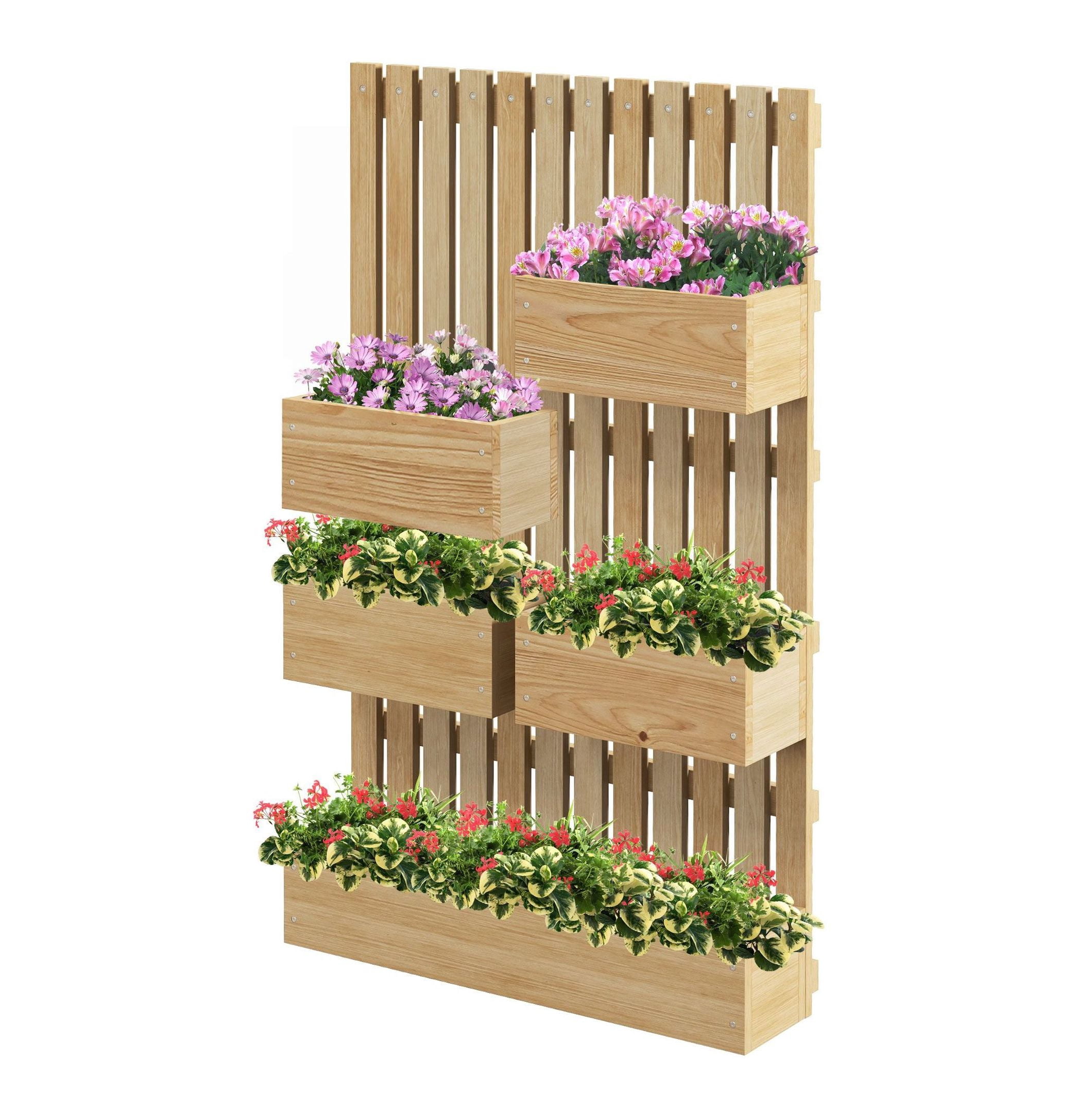 Photo inspiration: Visual Reference: Wooden Wall Planter With Trellis