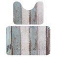 thumbnail image 1 of Wooden Wall Texture Bathroom Rugs, 2 Pieces Bath Rug Mat U Shaped Toilet Rugs, Soft Absorbent Bath Rugs, Machine Washable, Non-Slip Bath Mats For Tub, Shower And Bath Room, 1 of 6