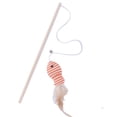 thumbnail image 1 of Wooden Wand Cat Teaser Toy with Elastic Rope and Paper String Fish, Interactive Chew Toy for Indoor Cats Play, Orange, 1 of 3