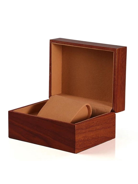 Wooden Watch Case Flip Cover Velvet Solid Wood Storage Display Gift Box Jewelry Packaging Boxes