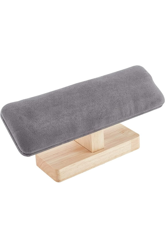 Wooden Watch Display Stand T-Bar Bracelet Holder Suede Jewelry Organizer Holder Removable Bangle Pendants Anklet Tower Rack for Home Use Retail Display Selling Gray 7.6x1.9x3.5