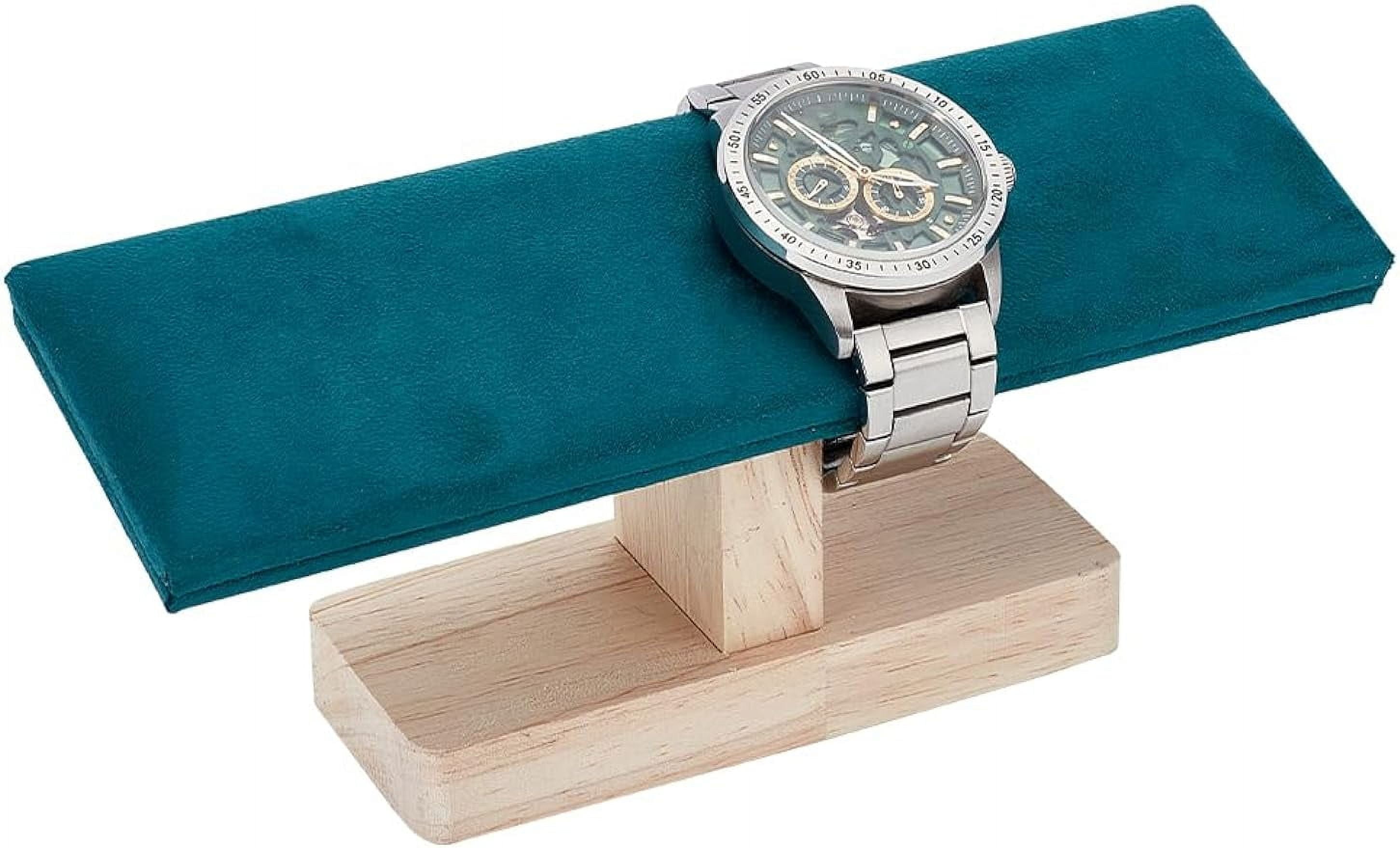 Wooden Watch Display Stand Velvet T-Bar Bracelet Holder Removable ...