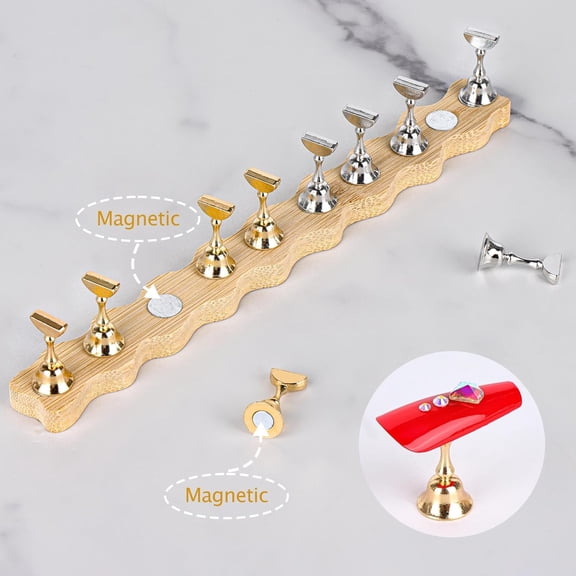 Wooden Wave Nail Holder Stand for Press On Nails Display - Solid Wood False Nail Tips Organizer Rack