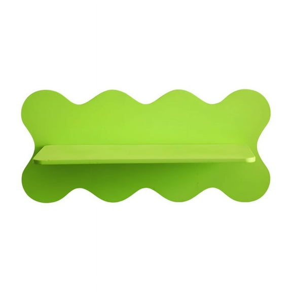 Wooden Wavy Storage Rack Wall Shelf Home Decoration Green