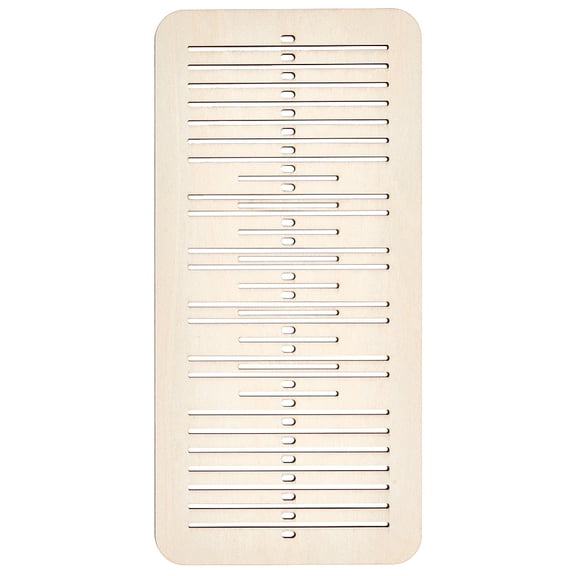 Wooden Weaving Slot Rigid Heddle Pattern Design Loom Rectangle Cornsilk 25x12x0.4cm