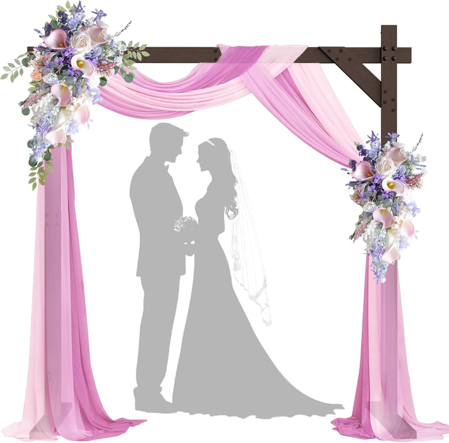 Wooden Wedding Arch – 7.48FT Square Wood Backdrop Stand for Ceremony ...