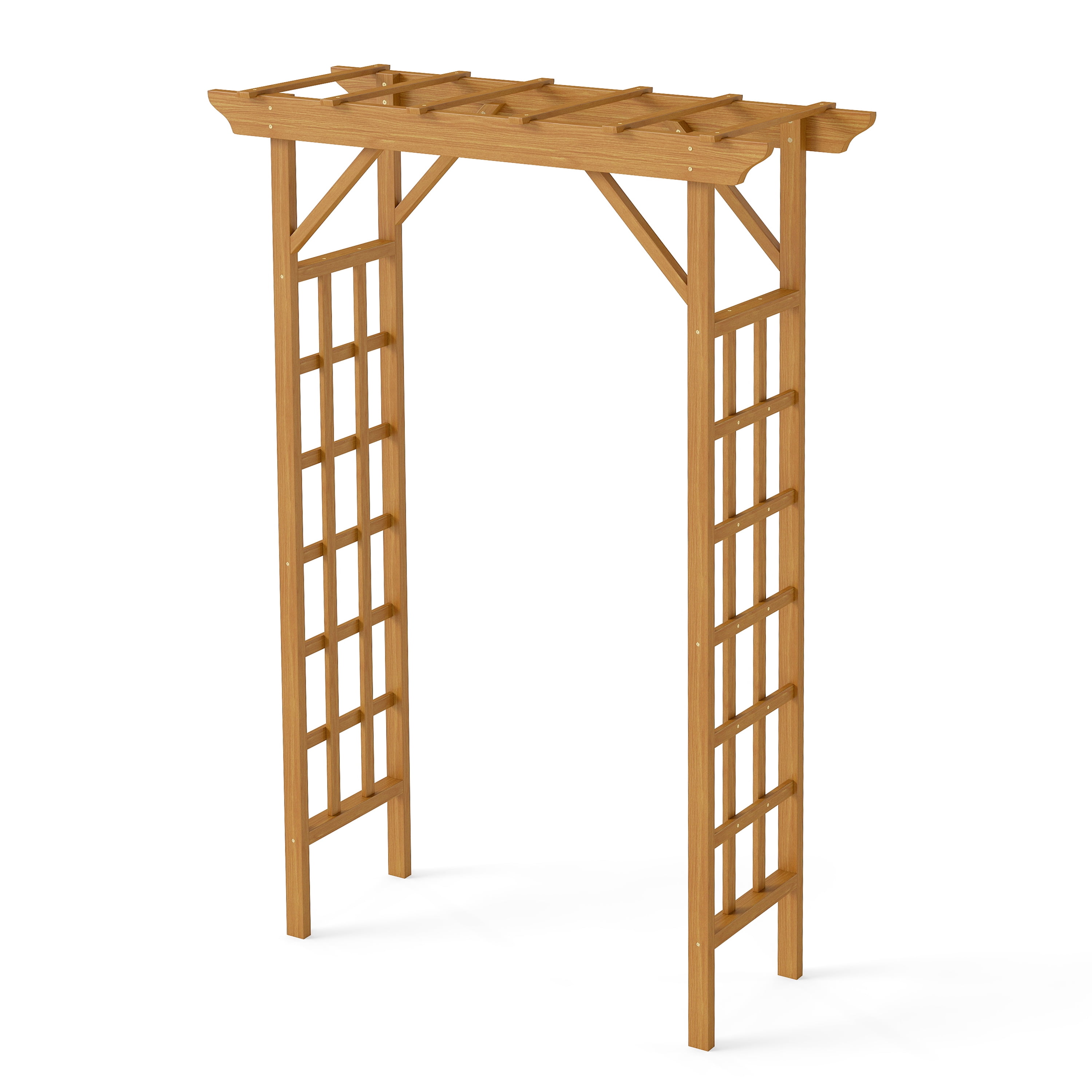Wooden Wedding Arch, Garden Arbor with Trellis, Solid Wood Pergola for ...