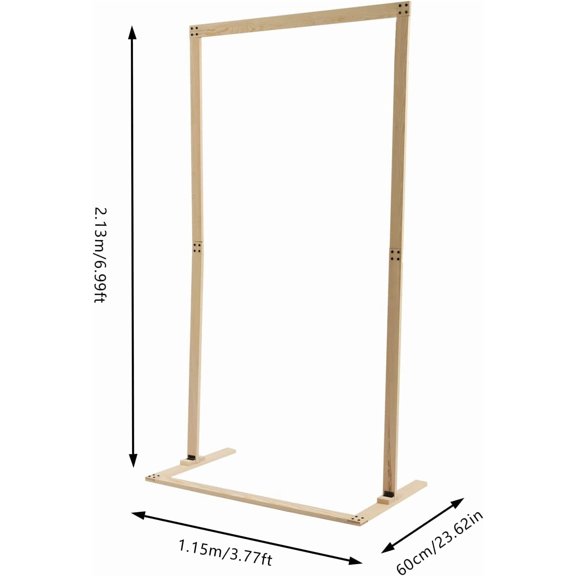 Wooden Wedding Arch Stand 3.8 x 7.0FT Square Rustic Wood Background Bracket Frame for Garden Ceremony Parties Lawn Decor