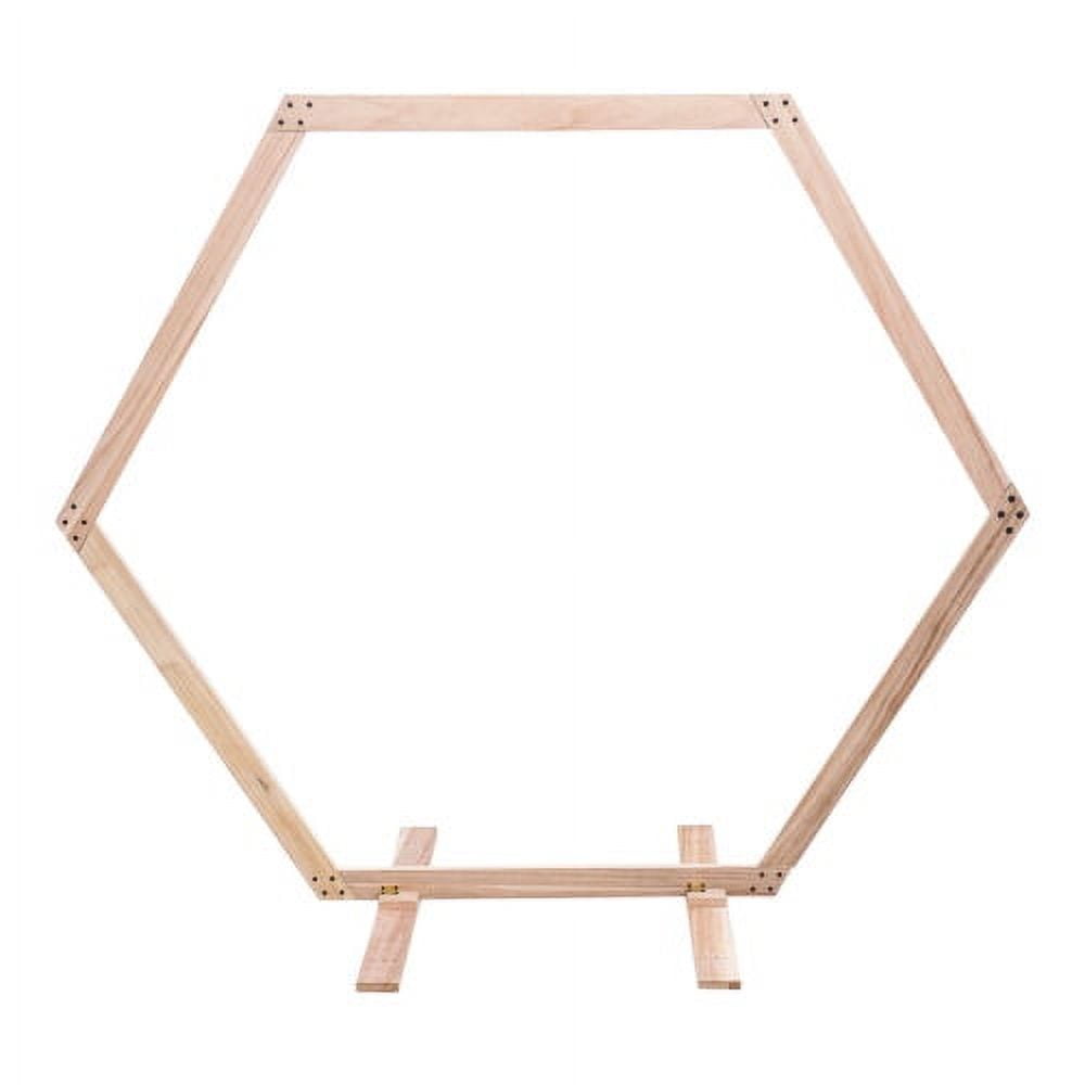 Wooden Wedding Hexagonal Arbor Backdrop Hexagon Wood Wedding Arch Frame ...