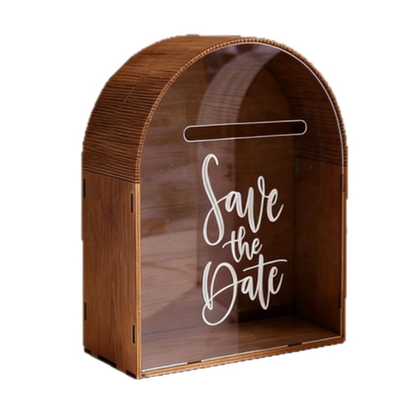 Wooden Wedding Mailbox Post Box with Lock for Decorative Wedding Reception Anniversary Party, Handmade Wood Postal Mailbox for Well Wishing Cards, Ideal for Weddings and$$Home Decor, Kitchen, & Other