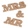 thumbnail image 2 of Mr & Mrs Wood Sign Wedding Decor - Silver Glitter Letters For Reception Table 2 of 13