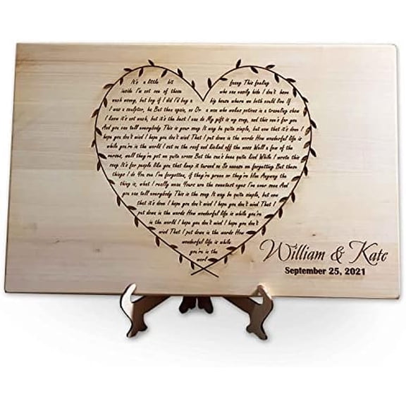 Wooden Wedding Song Lyrics - 1st Dance Love Song - Wedding Custom Gift - Wooden Wedding Decor - Anniversary Gift$$Home Decor, Kitchen, & Other