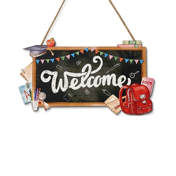 Wooden Welcome Door Sign, Back to School Blackboard, Opening Season Classroom Decoration, Wall Hanging Chalkboard, for School Classroom Wall Decor
