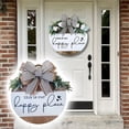 thumbnail image 1 of Wooden Welcome Door Sign, Welcome Sign for Front Door Decor Round Wood Wall Signs for Wooden Farmhouse Porch Hangers Spring Summer Autumn Wreaths Decoration Housewarming for Home Beach Restaurant Shop, 1 of 9