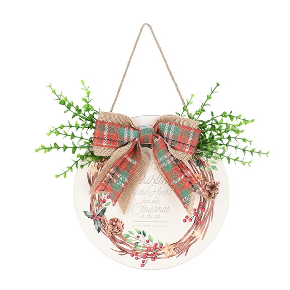 Wooden Welcome Merry Christmas Sign Porch Decor Rustic Door Hangers Outdoor Hanging Vertical Sign Front Door Decoration