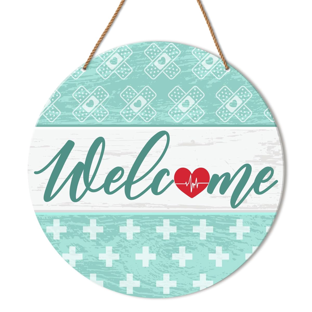 Wooden Welcome Sign Farmhouse Style Office Door Decoration 10.2in ...