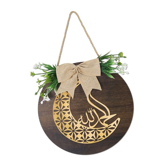 Wooden Welcome Sign Middle Eastern Door Sign Wall Decoration for Front Door Mantel Wall Festival Decoration