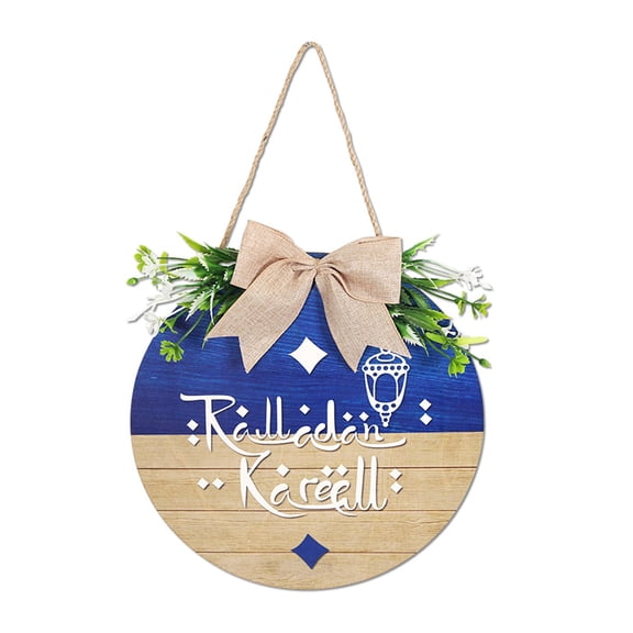 Wooden Welcome Sign Middle Eastern Door Sign Wall Decoration for Front Door Mantel Wall Festival Decoration