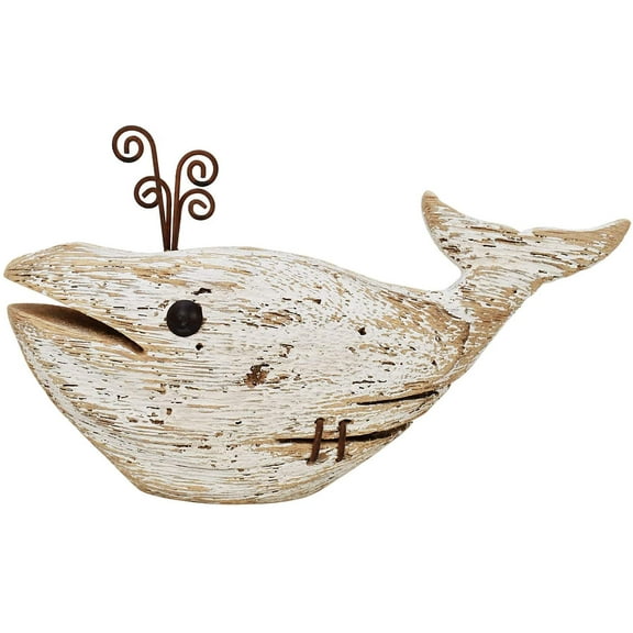 Wooden Whale Decor, Decorative Nautical Whale Rustic Ocean Sea Beach Themed Whale Decoration, Handcrafted Tabletop Nautical Themed Home Decor Bathroom Decor