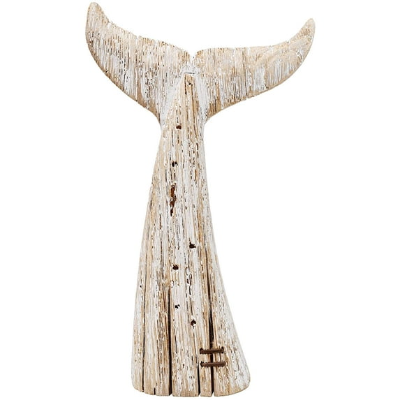 Wooden Whale Tail Tabletop Art Ornament, Rustic Wooden Decorative Whale Figurine Carving Sculpture, Wooden Whale Tail Nautical Ocean Beach Coastal Themed Home Decor-13.6''H