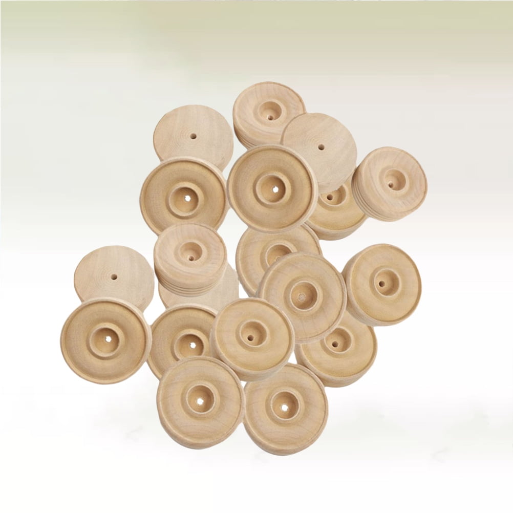 Wooden Wheels Crafts Treadedunfinshed Cars Diy Wheel Mini Hobby Toys