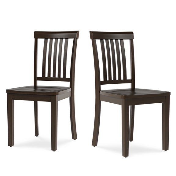 Wooden Windsor Dining Chairs Set of 2,for Kitchen,Dining Room, Dark Brown