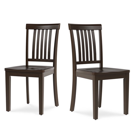 Wooden Windsor Dining Chairs Set of 2,for Kitchen,Dining Room, Dark Brown