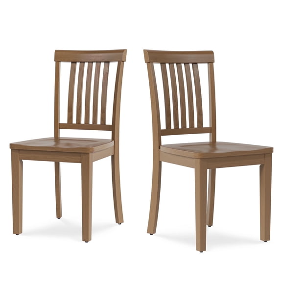 AFO Wood Dining Chairs Set of 2 with Curved Backrest for Kitchen and Dining Room,Light Brown