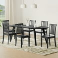 thumbnail image 1 of AFO Wood Dining Chairs Set of 6 with Curved Backrest for Kitchen and Dining Room,Black, 1 of 8