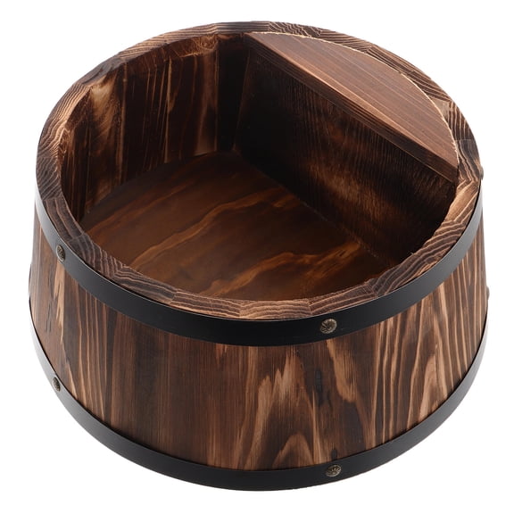 Wooden Wine Barrel Wall Mounted Wine Shelf with Vintage Rustic Bar Decor