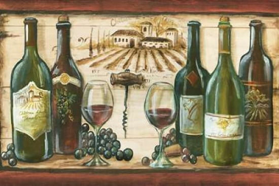 Wooden Wine Landscape Canvas Art - Tre Sorelle Studios (12 x 18)