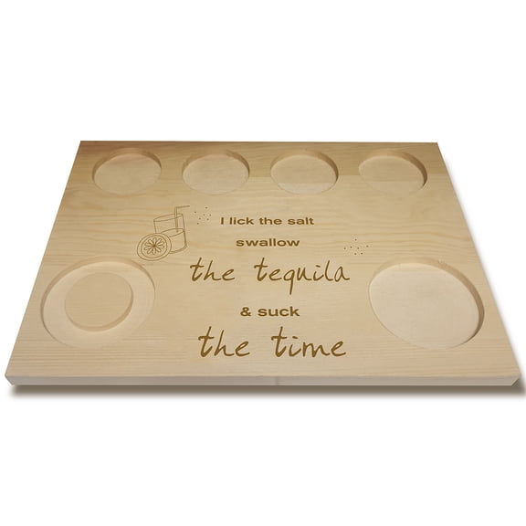 Wooden Wine Serving Tray Rectangle Drink Pattern 180x250x12.5mm for DIY